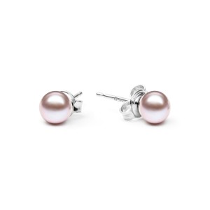 Cercei perle naturale roz pudra 6 mm si argint DiAmanti EFB06-N_L-G (Argint 925‰ 0,45 g.)